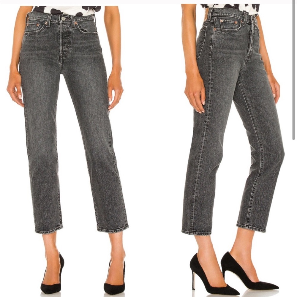 NWT Levi’s Wedgie Straight Hi Rise Jeans in Gray